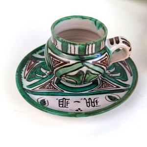 Signed Punter Pottery Cup and Saucer